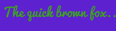 Image with Font Color 3BA321 and Background Color 5E21CF